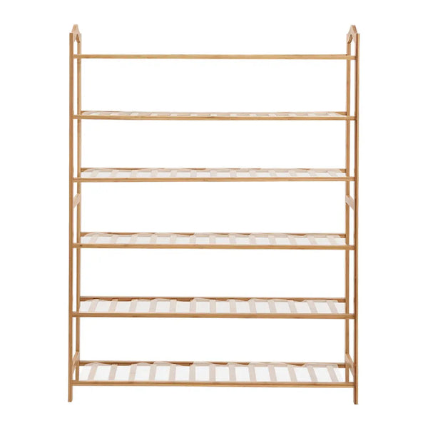 Levede Bamboo Shoe Rack Storage Wooden Organizer Shelf Stand 6 Tiers Layers 70cm Deals499