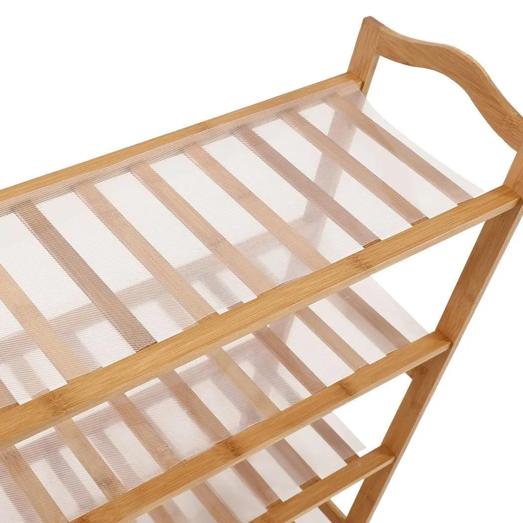 Levede Bamboo Shoe Rack Storage Wooden Organizer Shelf Stand 6 Tiers Layers 70cm Deals499