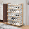 Levede Bamboo Shoe Rack Storage Wooden Organizer Shelf Stand 6 Tiers Layers 70cm Deals499