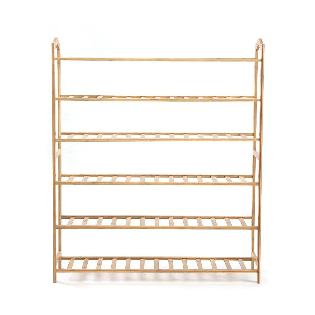 Levede Bamboo Shoe Rack Storage Wooden Organizer Shelf Stand 6 Tiers Layers 80cm Deals499