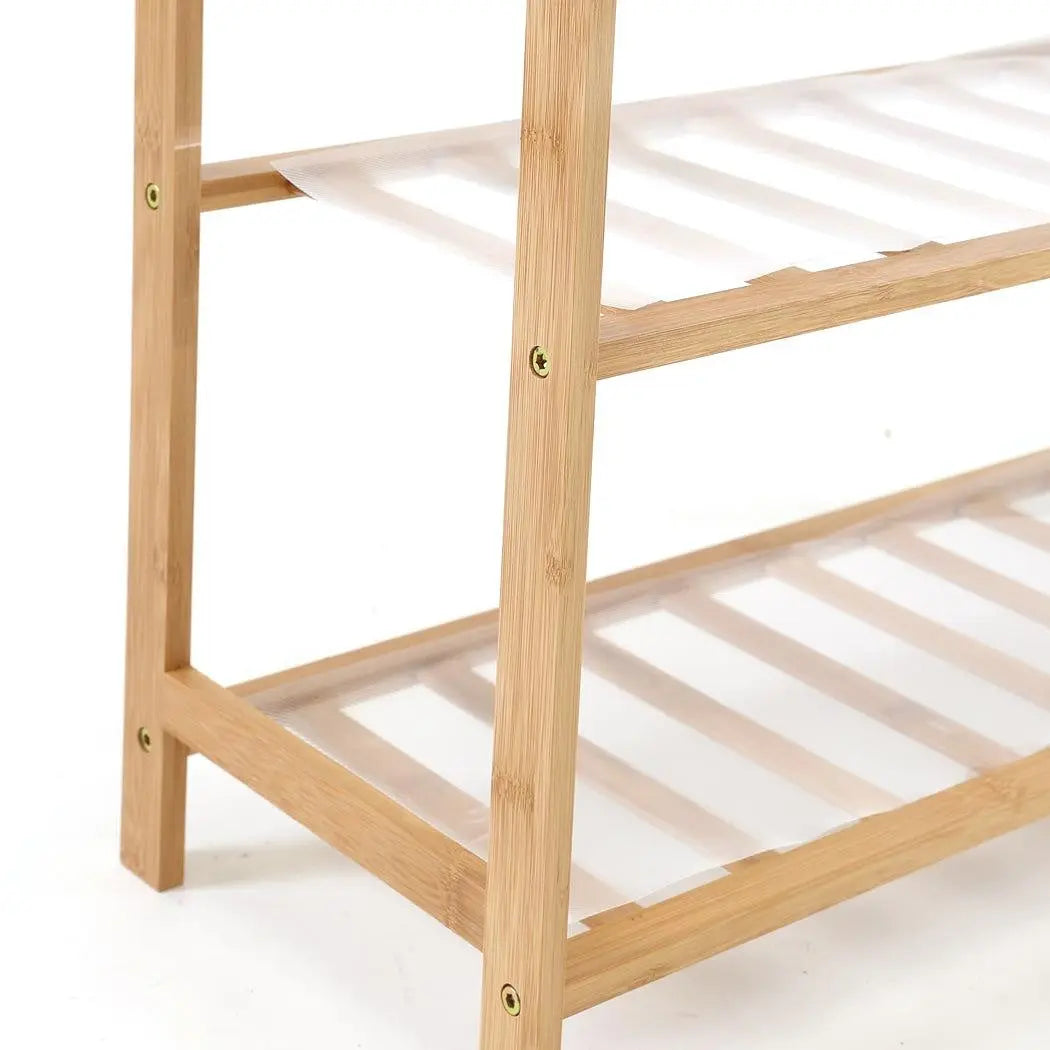 Levede Bamboo Shoe Rack Storage Wooden Organizer Shelf Stand 6 Tiers Layers 80cm Deals499