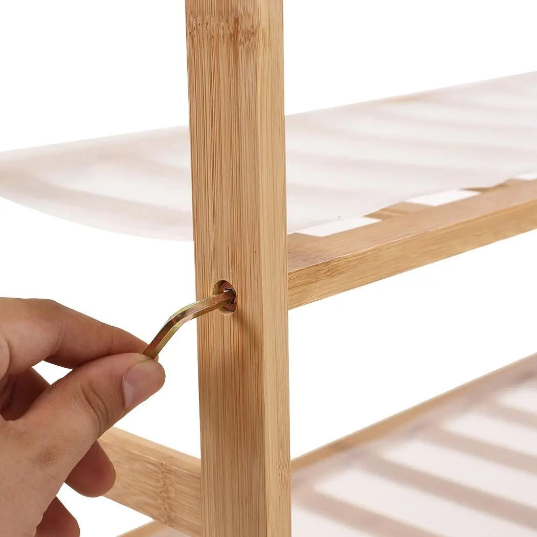 Levede Bamboo Shoe Rack Storage Wooden Organizer Shelf Stand 6 Tiers Layers 90cm Deals499