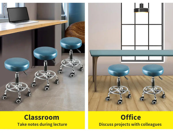 Levede Bar Stools Salon Stool Swivel Barber Dining Chair PU Hydraulic Lift Teal Deals499