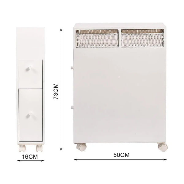 Levede Bathroom Toilet Storage Cabinet Tissue Box Holder Drawer Basket Wheels Deals499