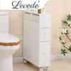 Levede Bathroom Toilet Storage Cabinet Tissue Box Holder Drawer Basket Wheels Deals499