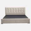 Levede Bed Frame Queen Fabric With Drawers Storage Wooden Mattress Beige Deals499