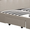 Levede Bed Frame Queen Fabric With Drawers Storage Wooden Mattress Beige Deals499