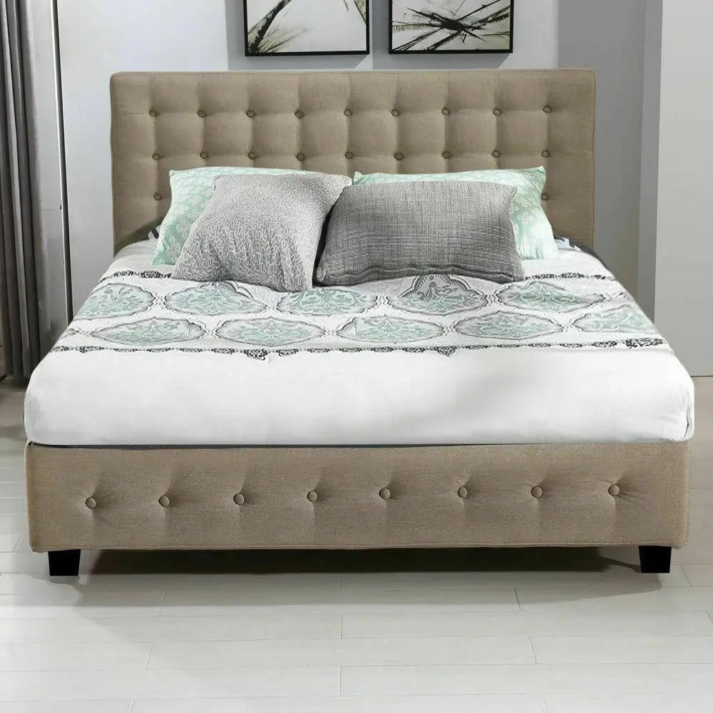 Levede Bed Frame Base With Gas Lift Double Size Platform Fabric Deals499