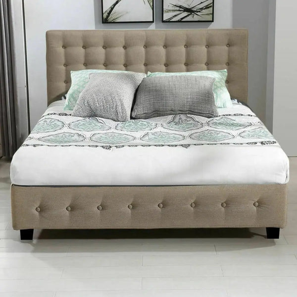 Levede Bed Frame Base With Gas Lift Double Size Platform Fabric Deals499