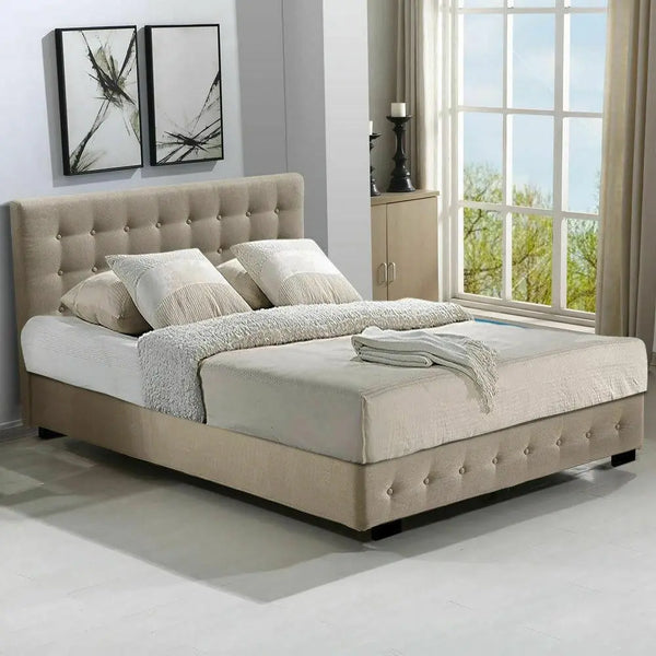 Levede Bed Frame Base With Gas Lift Double Size Platform Fabric Deals499