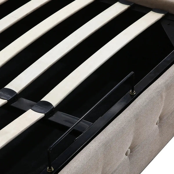 Levede Bed Frame Base With Gas Lift King Size Platform Fabric Deals499