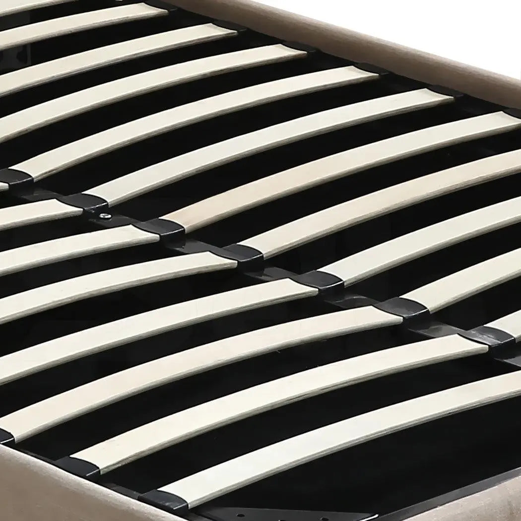 Levede Bed Frame Base With Gas Lift Queen Size Platform Fabric Deals499