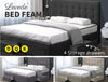 Levede Bed Frame Base With Storage Drawer Mattress Wooden Fabric Double Dark Grey Deals499