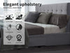 Levede Bed Frame Base With Storage Drawer Mattress Wooden Fabric Double Grey Deals499