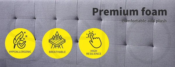 Levede Bed Frame Base With Storage Drawer Mattress Wooden Fabric Double Grey Deals499