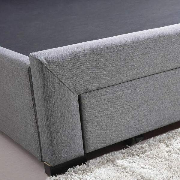 Levede Bed Frame King Fabric With Drawers Storage Beige Deals499
