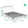 Levede Bed Frame King Fabric With Drawers Storage Beige Deals499