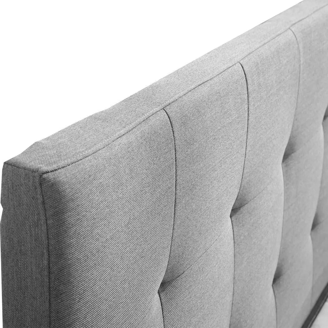 Levede Bed Frame Queen Fabric With Drawers Storage Wooden Mattress Grey Deals499