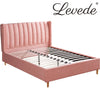 Levede Bed Frame Velvet Base Bedhead Headboard Queen Size Wooden Platform Pink Deals499