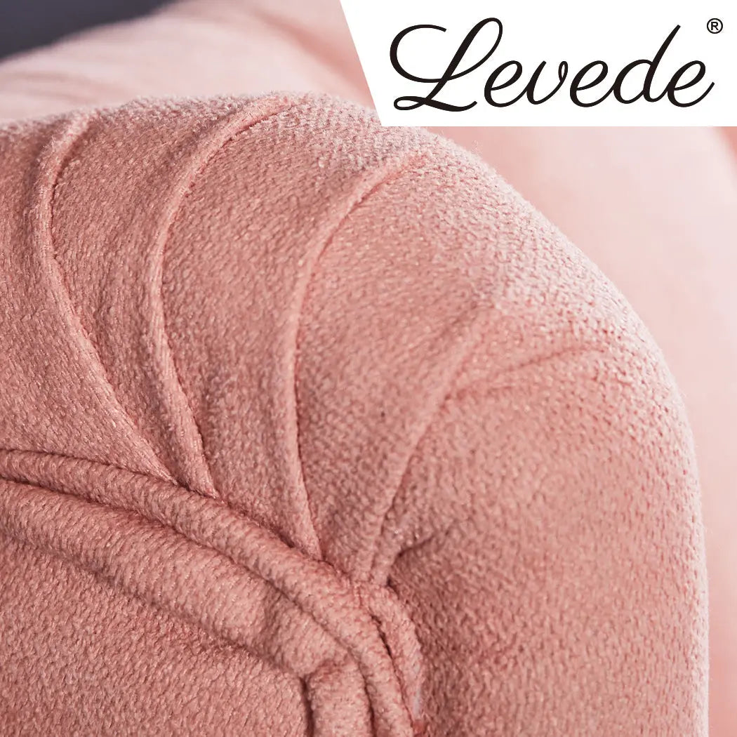 Levede Bed Frame Velvet Base Bedhead Headboard Queen Size Wooden Platform Pink Deals499