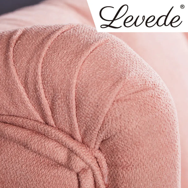 Levede Bed Frame Velvet Base Bedhead Headboard Queen Size Wooden Platform Pink Deals499