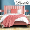 Levede Bed Frame Velvet Base Bedhead Headboard Queen Size Wooden Platform Pink Deals499