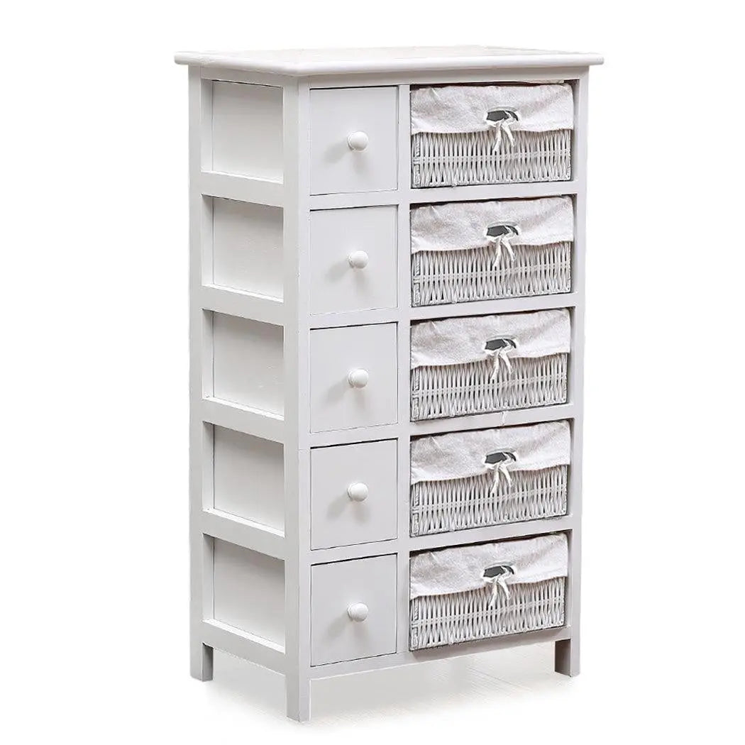 Levede Bedside Tables Chest of 5 Drawers Wood Storage Cabinet Bedroom Furniture Deals499