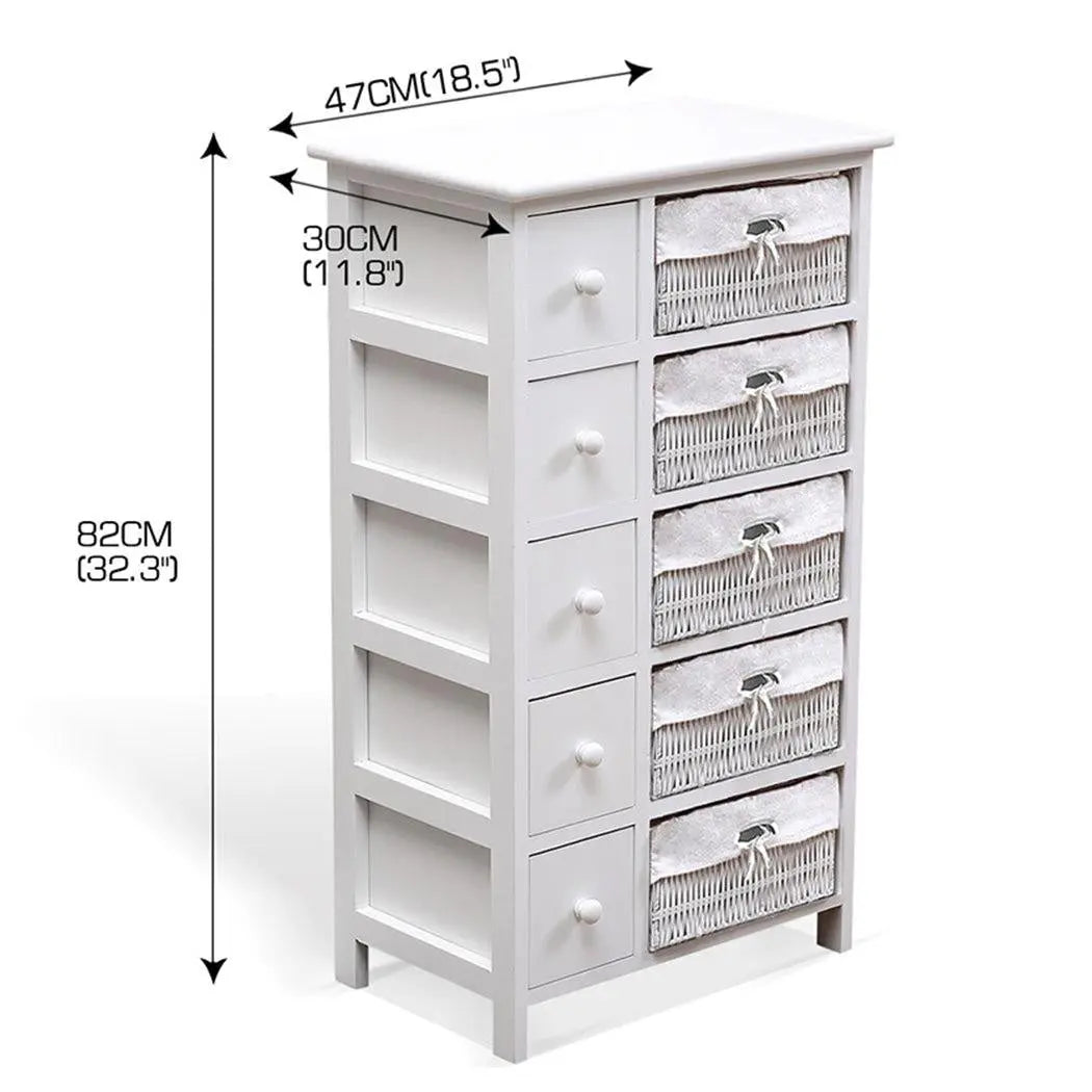 Levede Bedside Tables Chest of 5 Drawers Wood Storage Cabinet Bedroom Furniture Deals499