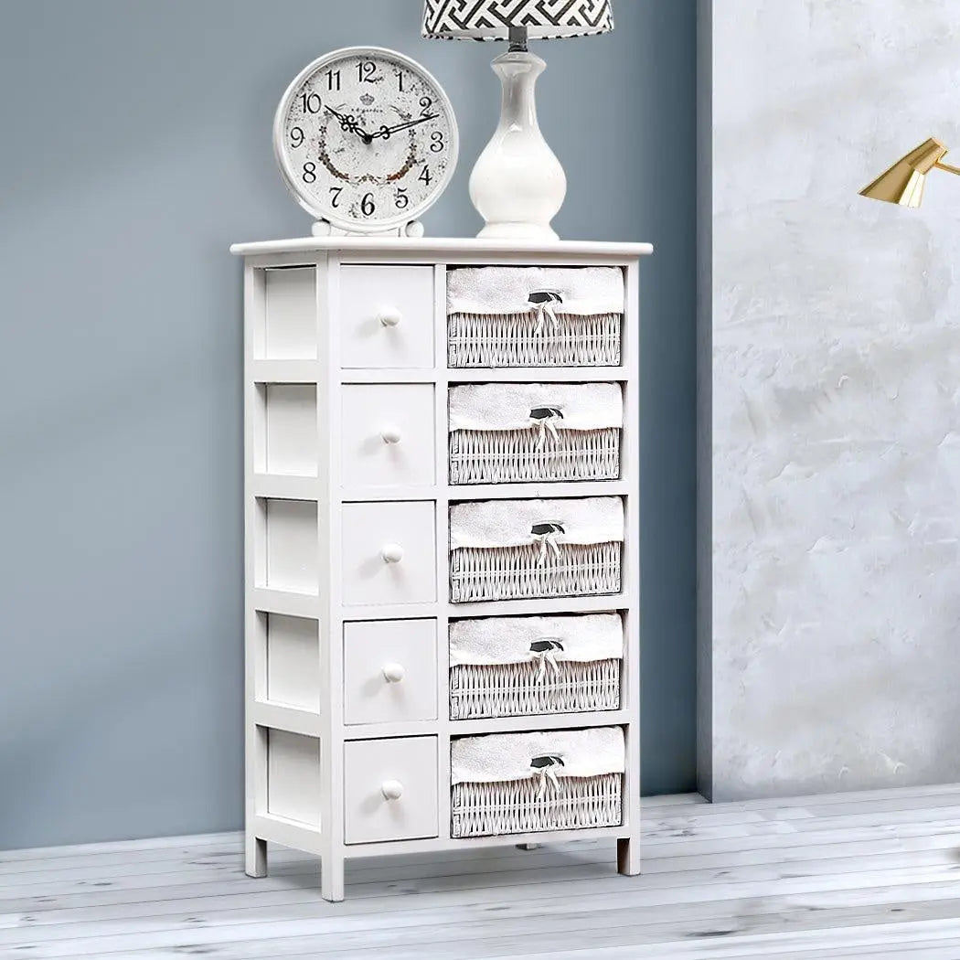 Levede Bedside Tables Chest of 5 Drawers Wood Storage Cabinet Bedroom Furniture Deals499