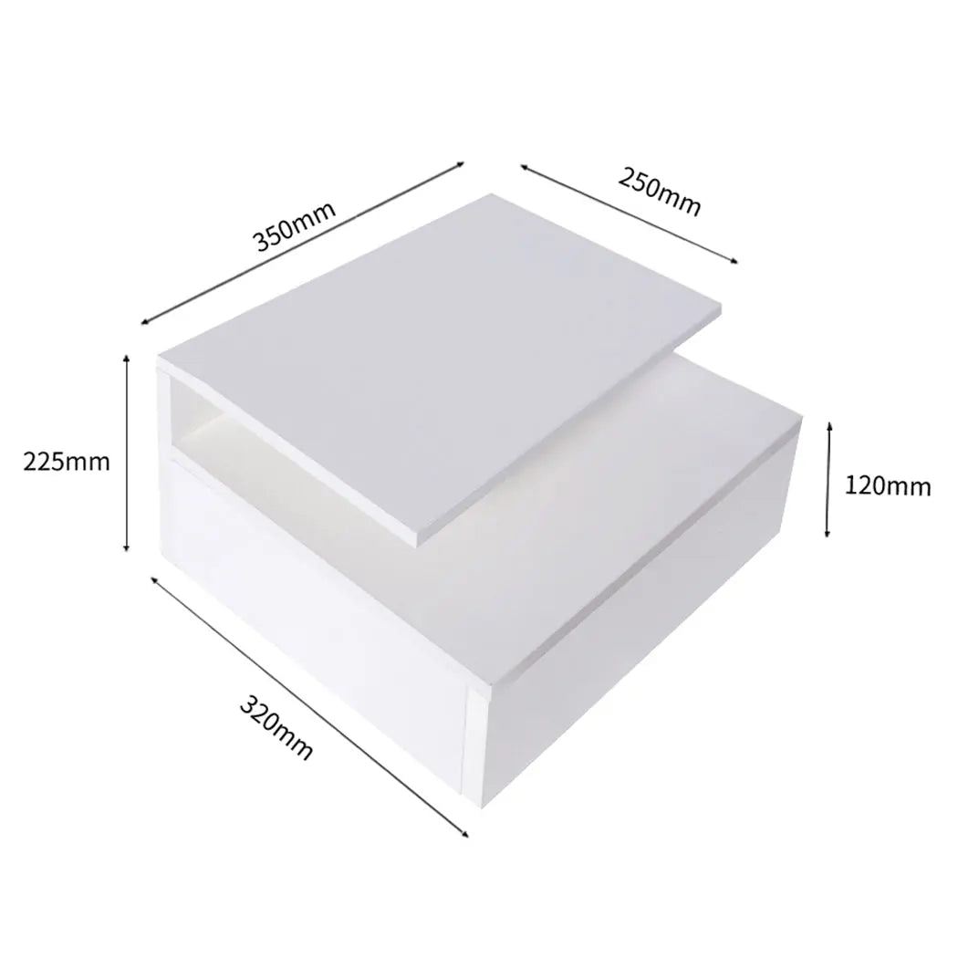 Levede Bedside Tables LED Wall Mounted Cabinet Side Table Floating Nightstand X2 Deals499