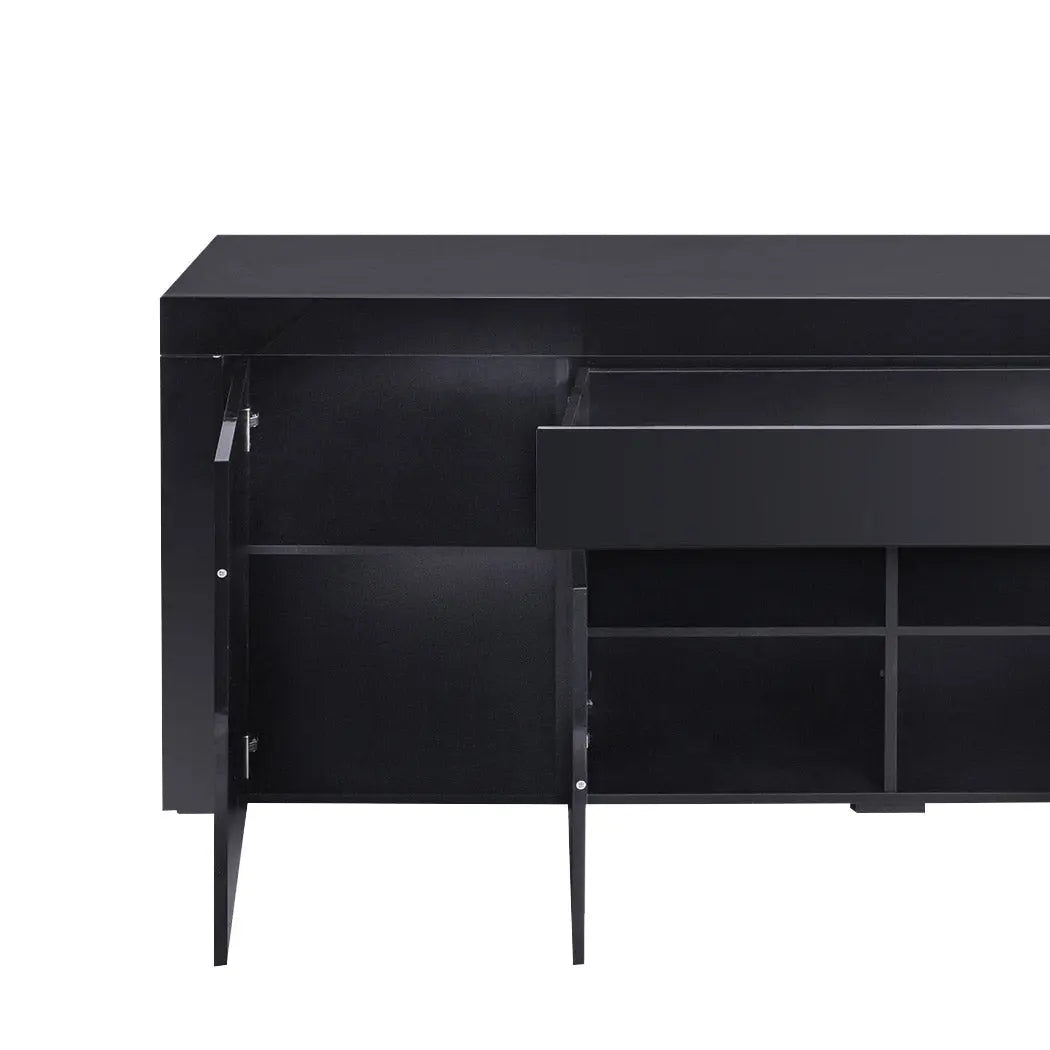 Levede Buffet Sideboard Cabinet High Gloss Storage Modern Doors Cupboard Black Deals499