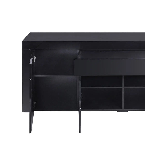 Levede Buffet Sideboard Cabinet High Gloss Storage Modern Doors Cupboard Black Deals499