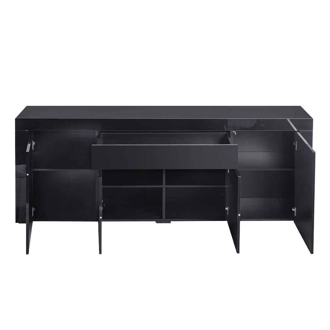 Levede Buffet Sideboard Cabinet High Gloss Storage Modern Doors Cupboard Black Deals499