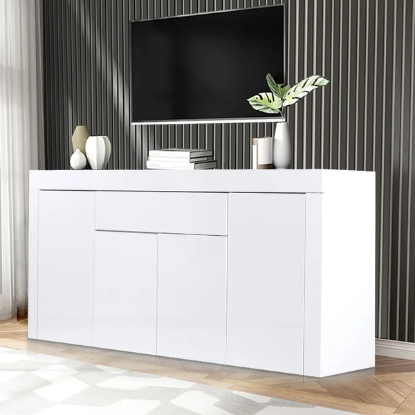 Levede Buffet Sideboard Cabinet High Gloss Storage Modern Doors Cupboard White Deals499