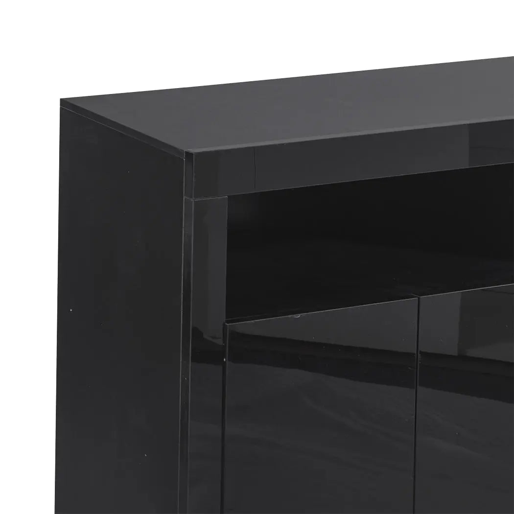 Levede Buffet Sideboard Cabinet Storage Modern High Gloss Cupboard Black Deals499