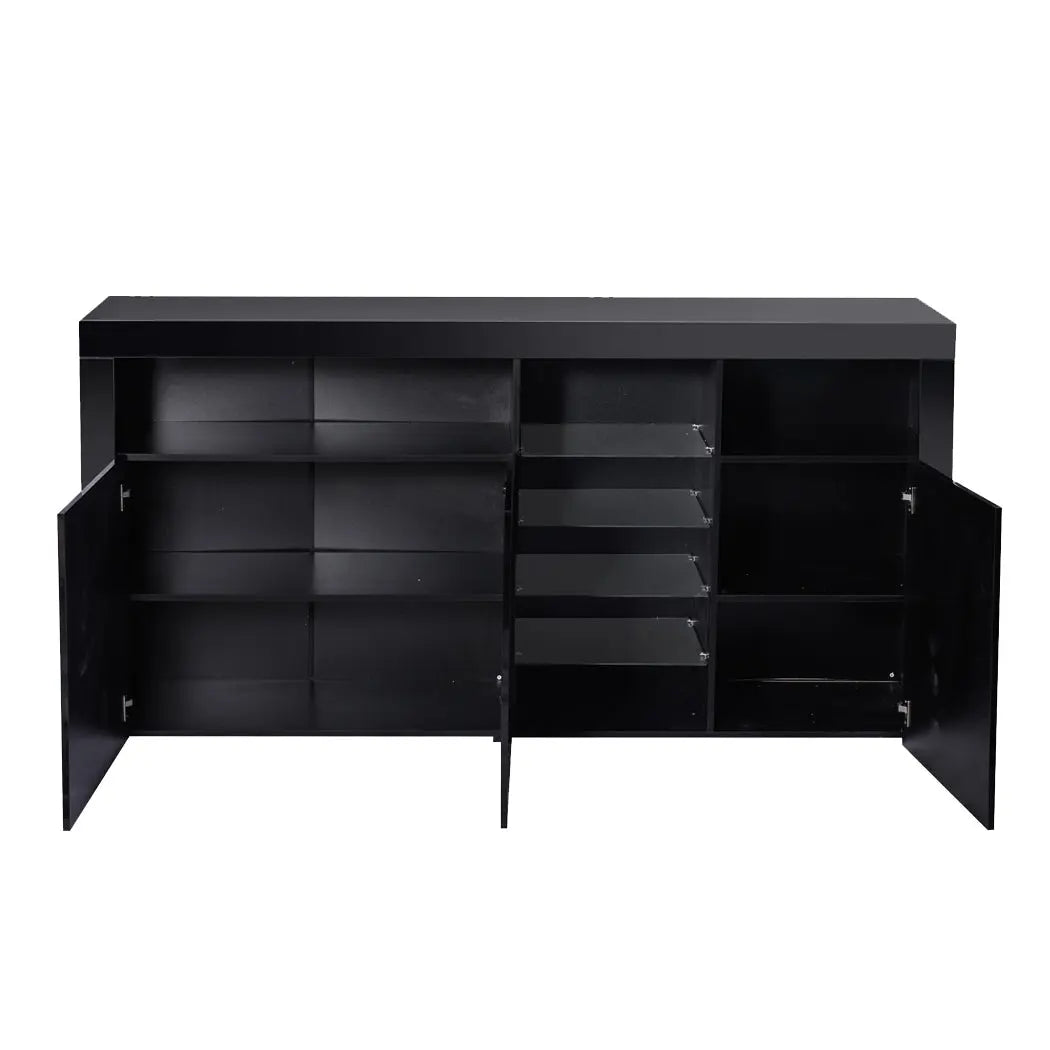 Levede Buffet Sideboard Cabinet Storage Modern High Gloss Cupboard Black Deals499
