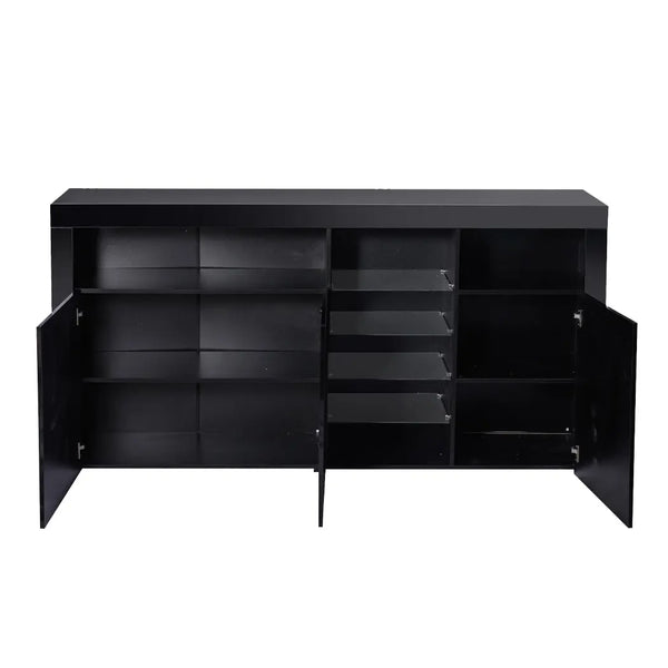 Levede Buffet Sideboard Cabinet Storage Modern High Gloss Cupboard Black Deals499