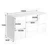 Levede Buffet Sideboard Cabinet Storage Modern High Gloss Cupboard Drawers White 150cm Deals499
