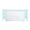 Levede Buffet Sideboard Cabinet Storage Modern High Gloss Cupboard Drawers White 192cm Deals499