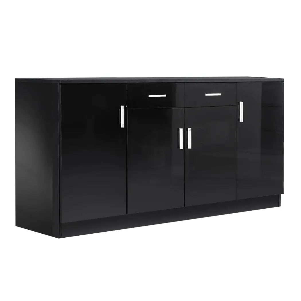 Levede Buffet Sideboard Storage Cabinet Artiss High Gloss Cupboard Drawers Black Deals499