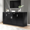 Levede Buffet Sideboard Storage Cabinet Artiss High Gloss Cupboard Drawers Black Deals499