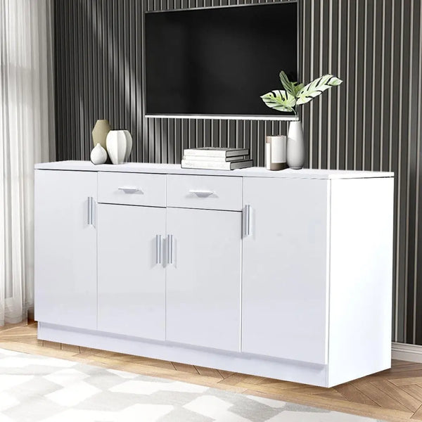 Levede Buffet Sideboard Storage Cabinet Artiss High Gloss Cupboard Drawers White Deals499