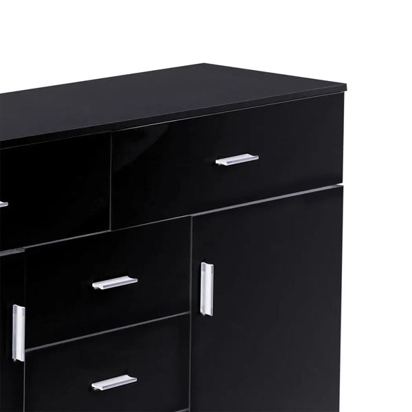 Levede Buffet Sideboard Storage Cabinet Modern High Gloss Cupboard Drawers Black Deals499