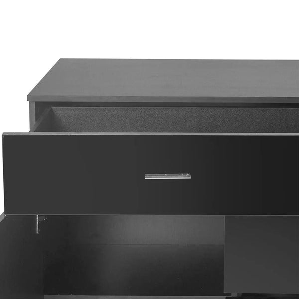 Levede Buffet Sideboard Storage Cabinet Modern High Gloss Cupboard Drawers Black Deals499