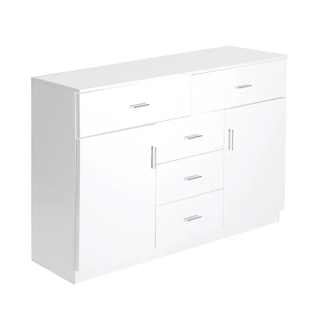 Levede Buffet Sideboard Storage Cabinet Modern High Gloss Cupboard Drawers White Deals499