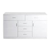 Levede Buffet Sideboard Storage Cabinet Modern High Gloss Cupboard Drawers White Deals499