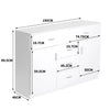 Levede Buffet Sideboard Storage Cabinet Modern High Gloss Cupboard Drawers White Deals499
