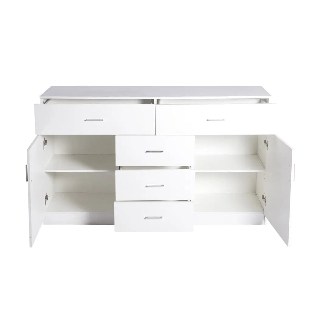 Levede Buffet Sideboard Storage Cabinet Modern High Gloss Cupboard Drawers White Deals499