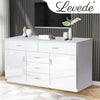 Levede Buffet Sideboard Storage Cabinet Modern High Gloss Cupboard Drawers White Deals499