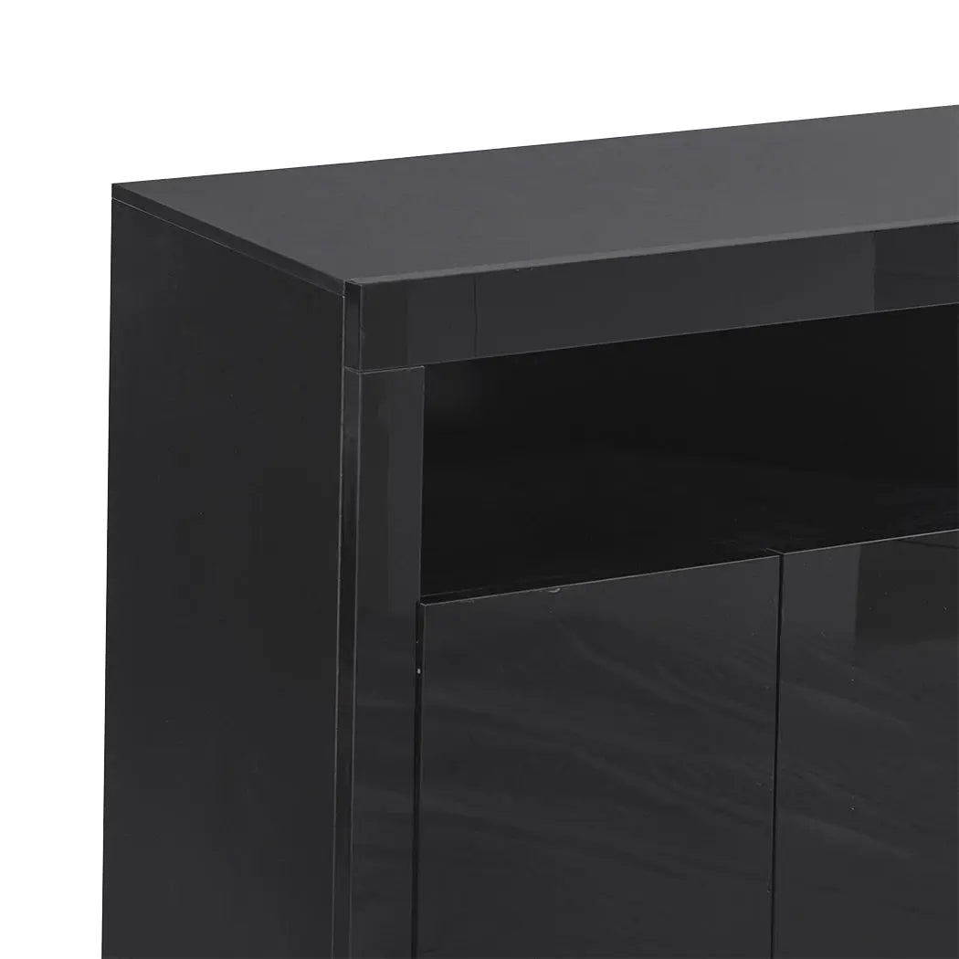 Levede Buffet Sideboard Storage Modern High Gloss Cabinet Cupboard Black Deals499